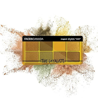 FACES CANADA Magneteyes 8 in 1 Eyeshadow Palette - The Loyalists, 6.4g | Shimmer & Matte Shades | Long Lasting & Intensely Pigmented | Buttery Soft Lightweight Texture | Smooth & Easily Blendable