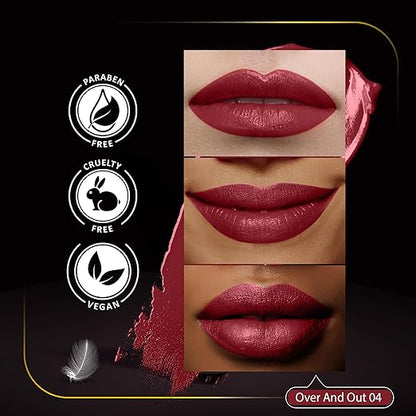 FACES CANADA Festive Hues - Comfy Matte Creme Lipstick Pack of 2 - Oh So Serious & Over And Out (4.2gx2) | 8HR Long Stay | Creamy Matte Finish | Intense Color | Single Stroke Smooth Application