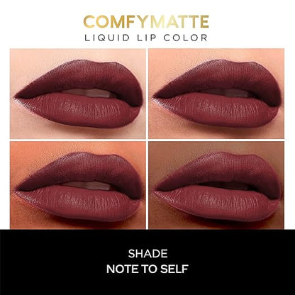 FACES CANADA Comfy Matte Mini Liquid Lipstick Value Pack of 2 - Note To Self + Fixed It For You | 2.4 ml | Comfortable 10HR Longstay | Smooth Intense Matte Color | No Dryness | No Alcohol