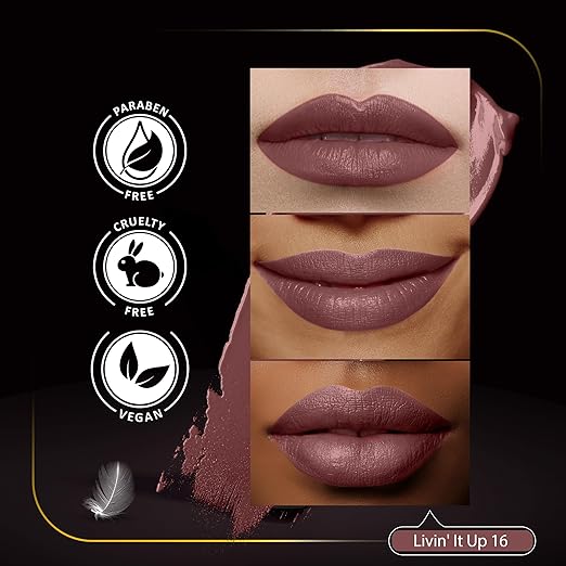 FACES CANADA Festive Hues - Comfy Matte Creme Lipstick Pack of 2 - Livin' It Up & Keepin’ It Real (4.2gx2) | 8HR Long Stay | Creamy Matte Finish | Intense Color | Single Stroke Smooth Application