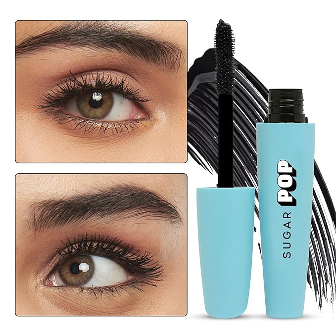 SUGAR POP Waterproof Mascara - 01 Black | Lengthening, Smudge-proof & Clump-free | 8 gms