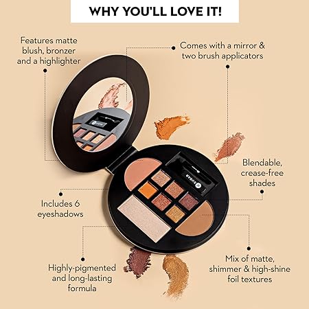 SUGAR Cosmetics Contour De Force Eyes And Face Palette - 03 - Cool Conquest | Intense Pigmented, Long- lasting & Smudgeproof | Vegan & Cruelty-free - | Multicolor, 20.3 grams