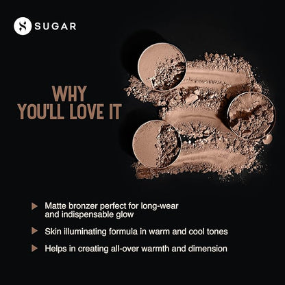 SUGAR Cosmetics - Contour De Force - Mini Bronzer - Lightweight, Contour Bronzer with Matte Finish | 01 Taupe Topper (Brown-Gray) & 02 Woody Wonder (Warm Brown) - Pack of 2