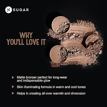 SUGAR Cosmetics - Contour De Force - Mini Bronzer - 01 Taupe Topper (Brown-Gray Matte Bronzer) - Lightweight, Contour Bronzer with Matte Finish