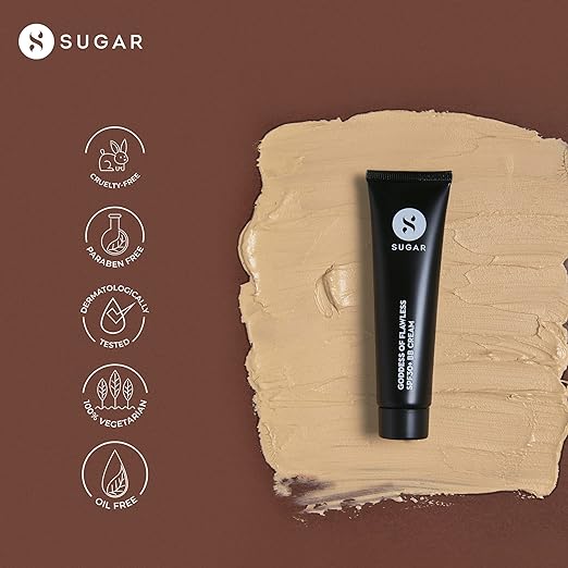 SUGAR Cosmetics - Goddess Of Flawless - BB Cream - 07 Vanilla Latte (Fair Shades) - Long Lasting, Lightweight BB Cream with Matte Finish