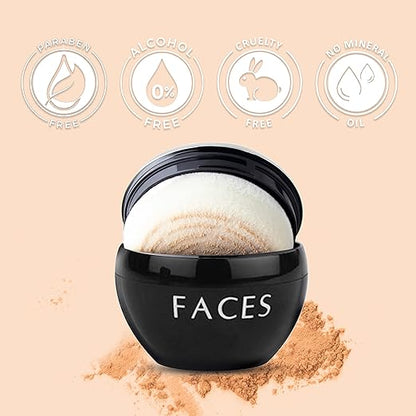 FACES CANADA Ultime Pro Mineral Loose Powder - Ivory Beige 02, 7g| Light-Medium Coverage | Soft Luminous Glow | Flawless Makeup Setting Powder | Silky Matte Finish