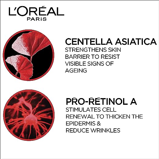 L'Oreal Paris Day Cream, SPF 35 Pa++, Anti-Wrinkle and Radiance, Boosts Skin Elasticity, With Centella Asiatica,Revitalift, 50ml