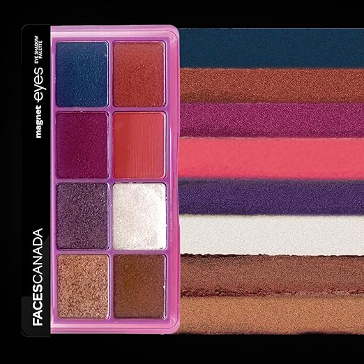 FACES CANADA Magneteyes 8 in 1 Eyeshadow Palette - The Creators, 6.4g | Shimmer & Matte Shades | Long Lasting & Intensely Pigmented | Buttery Soft Lightweight Texture | Smooth & Easily Blendable