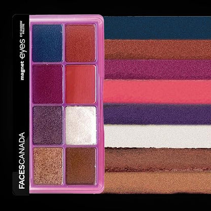 FACES CANADA Magneteyes 8 in 1 Eyeshadow Palette - The Creators, 6.4g | Shimmer & Matte Shades | Long Lasting & Intensely Pigmented | Buttery Soft Lightweight Texture | Smooth & Easily Blendable