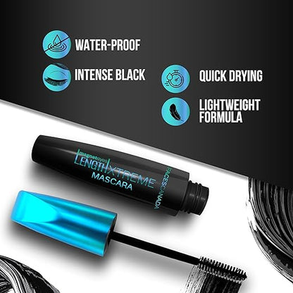 FACES CANADA Magneteyes Length Xtreme Mascara - Black, 8g | Volumizes Lashes | Waterproof | Quick Drying | Long Wear | Intense Black Finish | Lightweight | Enriched With Jojoba Oil & Vitamin B