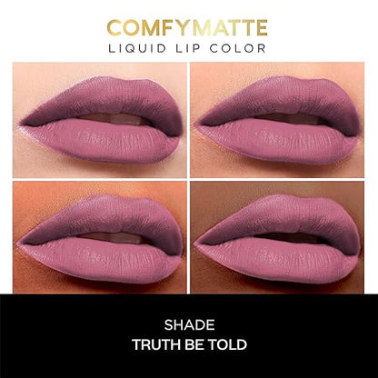 FACES CANADA Comfy Matte Mini Liquid Lipstick Value Pack of 2 - For The Win + Truth Be Told | 2.4 ml | Comfortable 10HR Longstay | Smooth Intense Matte Color | No Dryness | No Alcohol