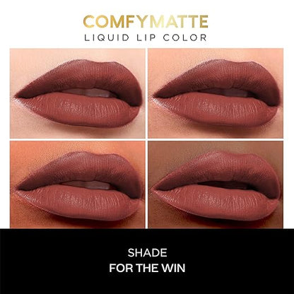 FACES CANADA Comfy Matte Mini Liquid Lipstick Value Pack of 2 - For The Win + Truth Be Told | 2.4 ml | Comfortable 10HR Longstay | Smooth Intense Matte Color | No Dryness | No Alcohol