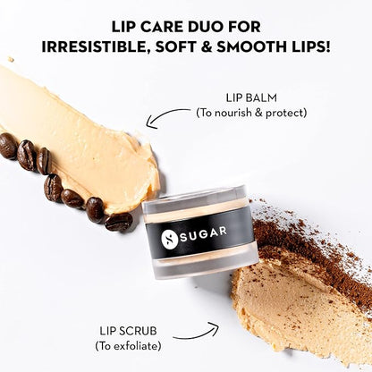 SUGAR Cosmetics Tipsy Lips Scrub + Balm Duo | Super Nourishing, Softens Dry & Chapped Lips | 05 Irish Coffee (Sweet & Boozy)