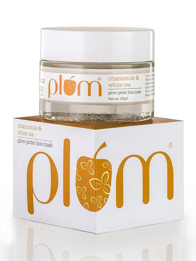 Plum Chamomile & White Tea Glow-Getter Face Mask | De-tanning Clay Mask | For Normal, Combination Skin | 100% Vegan, Cruelty Free | 60g