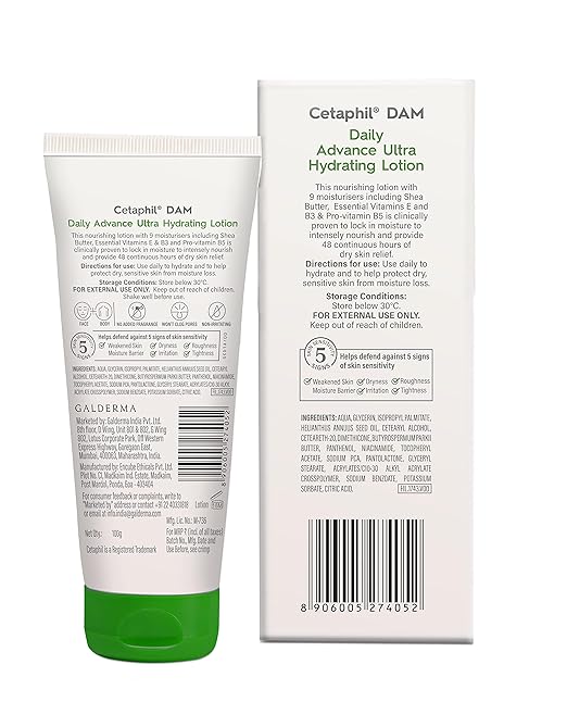 Cetaphil Gentle Skin Cleanser 250 ml and DAM 100g Combo