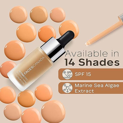 FACESCANADA Ultime Pro Second Skin Foundation - Soft Sand 041, 15ml | Lightweight Anti-Ageing Serum Foundation | 3X Lighter | Natural Matte Finish | Medium To High Coverage | SPF 15 | Non-Oily