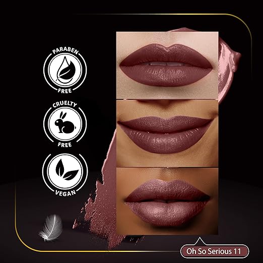 FACES CANADA Festive Hues - Comfy Matte Creme Lipstick Pack of 2 - Oh So Serious & Over And Out (4.2gx2) | 8HR Long Stay | Creamy Matte Finish | Intense Color | Single Stroke Smooth Application