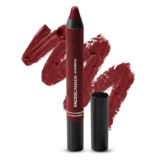 FACES CANADA Ultime Pro Matte Lip Crayon - 8HR Long Stay | Smooth Creamy Matte Texture | Intense Color in 1 Stroke | Hydrates With Chamomile & Cocoa Butter