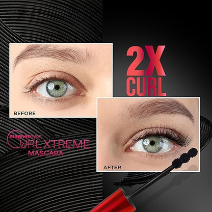 FACES CANADA Magneteyes Curl Xtreme Mascara - Black, 8g | Curls Lashes | Waterproof | Quick Drying | Long Wear | Intense Black Finish | Lightweight | Enriched With Jojoba Oil & Vitamin B