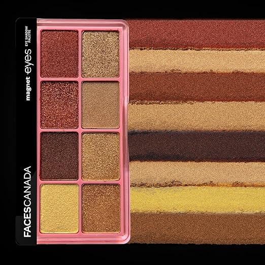 FACES CANADA Magneteyes 8 in 1 Eyeshadow Palette - The Artisans, 6.4g | Shimmer & Matte Shades | Long Lasting & Intensely Pigmented | Buttery Soft Lightweight Texture | Smooth & Easily Blendable