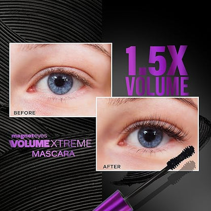 FACES CANADA Magneteyes Volume Xtreme Mascara - Black, 8g | Lengthens Lashes | Waterproof | Quick Drying | Long Wear | Intense Black Finish | Lightweight | Enriched With Jojoba Oil & Vitamin B