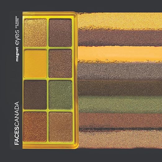 FACES CANADA Magneteyes 8 in 1 Eyeshadow Palette - The Loyalists, 6.4g | Shimmer & Matte Shades | Long Lasting & Intensely Pigmented | Buttery Soft Lightweight Texture | Smooth & Easily Blendable