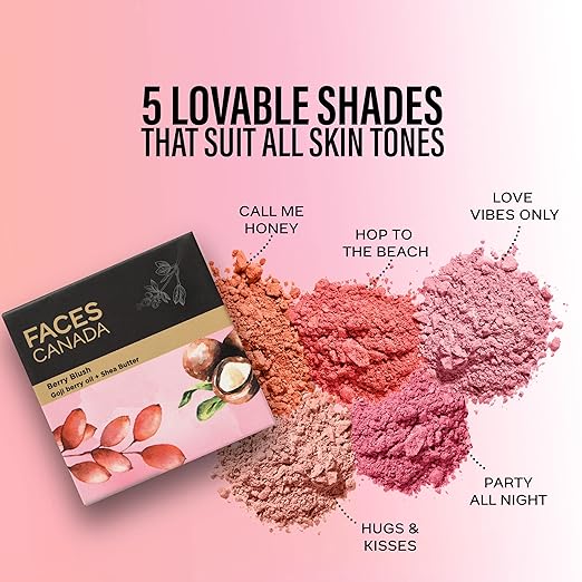 FACESCANADA Berry Blush - Hop To The Beach 01, 4g | Lightweight Long Lasting Ultra-Matte HD Finish | Silky Smooth Texture | Melts Effortlessly & Buildable | Absorbs Oil | Shea Butter | Vitamin A & C