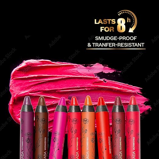 FACES CANADA Ultime Pro Matte Lip Crayon - 8HR Long Stay | Smooth Creamy Matte Texture | Intense Color in 1 Stroke | Hydrates With Chamomile & Cocoa Butter