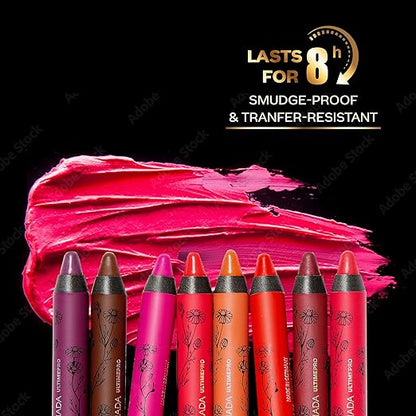 FACES CANADA Ultime Pro Matte Lip Crayon - 8HR Long Stay | Smooth Creamy Matte Texture | Intense Color in 1 Stroke | Hydrates With Chamomile & Cocoa Butter