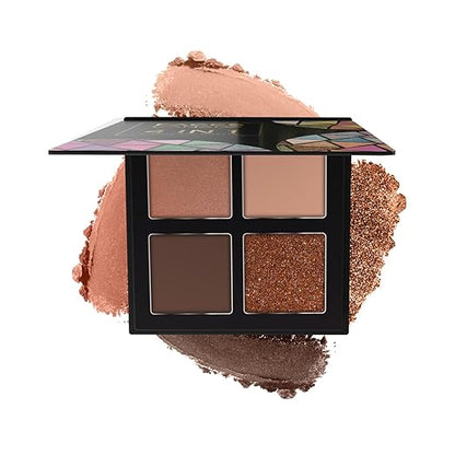 FACESCANADA 4 IN 1 Quad Eyeshadow Powder Palette - Idyllic Nudes 01 Multicolor, 4.8g | Shimmer & Matte Shades | Satin Finish Eye Shadow Quartet| Intense Pigment | Long Lasting | Vit E Enriched | Vegan