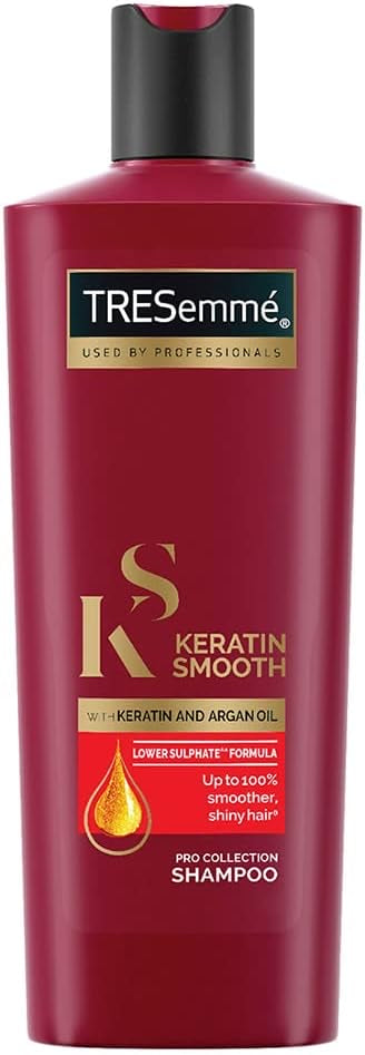 Pack of 2 Tresemme Keratin Smooth, Shampoo, 340ml, for Straighter, Shinier Hair, with Keratin & Argan Oil, Nourishes Dry Hair, Controls Frizz , for Men & Women