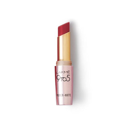 Lakme 9 To 5 Primer + Matte Lipstick, Matte Finish, Lightweight Lipstick, Lasts For 16Hrs, Nourishes Lips & Great For Daily Use, Burgundy Passion, 3.6g