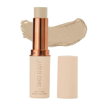 Swiss Beauty Satin Finish Panstick Foundation to Conceal & Cover, Buildable Coverage | Stick Foundation with Creamy Formula | For All Skin Types | Shade- Orange, 7gm