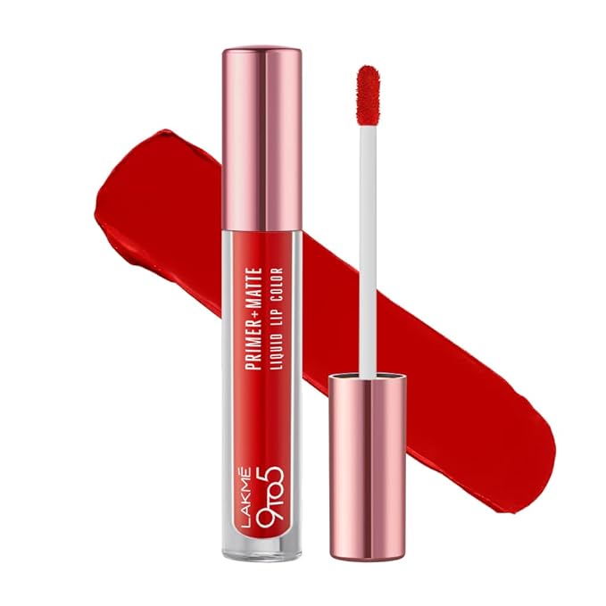 Lakmé 9to5 Primer + Matte Liquid Lip Color MB3 Strong Espresso