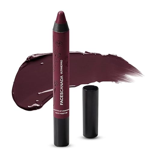 FACES CANADA Ultime Pro Matte Lip Crayon - 8HR Long Stay | Smooth Creamy Matte Texture | Intense Color in 1 Stroke | Hydrates With Chamomile & Cocoa Butter