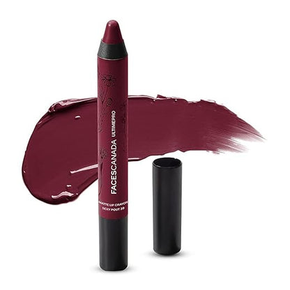 FACES CANADA Ultime Pro Matte Lip Crayon - 8HR Long Stay | Smooth Creamy Matte Texture | Intense Color in 1 Stroke | Hydrates With Chamomile & Cocoa Butter