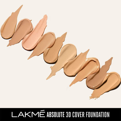 LAKMÉ Absolute 3D Cover Liquid Foundation, Velvet Finish, Cool Cinnamon, 15ml.