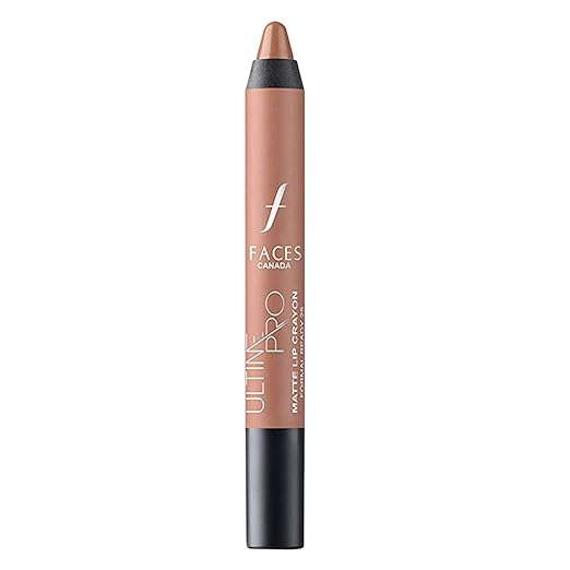 FACES CANADA Ultime Pro Matte Lip Crayon - 8HR Long Stay | Smooth Creamy Matte Texture | Intense Color in 1 Stroke | Hydrates With Chamomile & Cocoa Butter