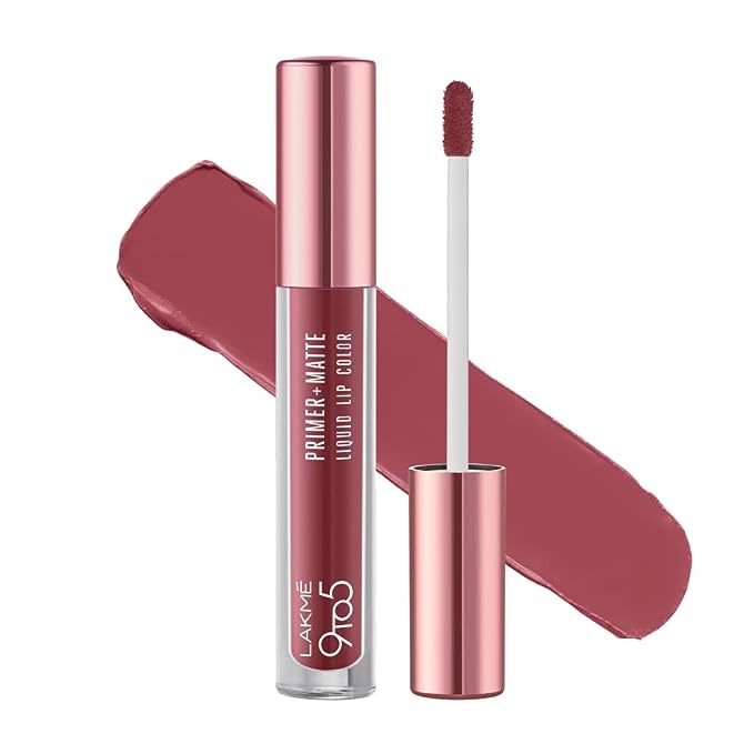 Lakmé 9to5 Primer + Matte Liquid Lip Color MM2 Passion Berry