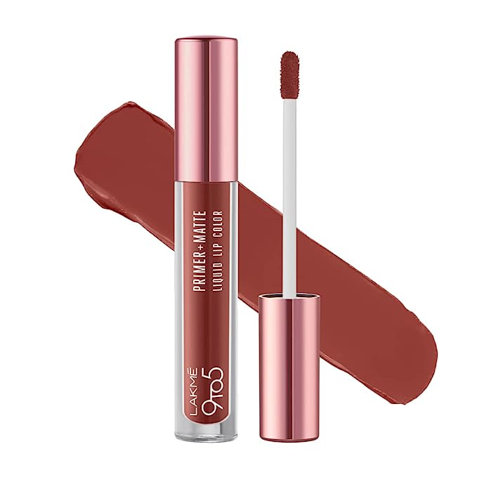 Lakmé 9to5 Primer + Matte Liquid Lip Color MB1 Hustling Nude