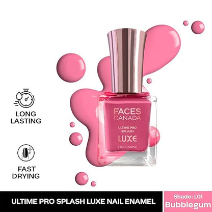 FACESCANADA Ultime Pro Splash Luxe Nail Enamel | Glossy Finish | Quick Drying | Long Lasting | High Shine | Chip Defiant | Even-Finish | Vegan | Non-Toxic | Ethanol-Free