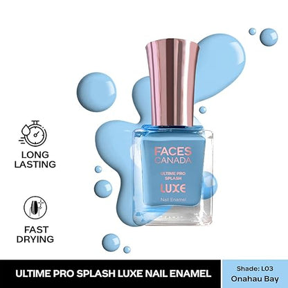 FACESCANADA Ultime Pro Splash Luxe Nail Enamel | Glossy Finish | Quick Drying | Long Lasting | High Shine | Chip Defiant | Even-Finish | Vegan | Non-Toxic | Ethanol-Free