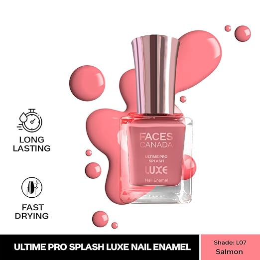 FACESCANADA Ultime Pro Splash Luxe Nail Enamel | Glossy Finish | Quick Drying | Long Lasting | High Shine | Chip Defiant | Even-Finish | Vegan | Non-Toxic | Ethanol-Free