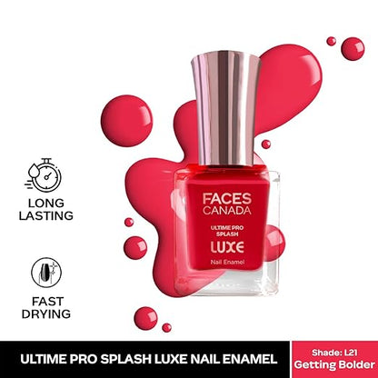 FACESCANADA Ultime Pro Splash Luxe Nail Enamel | Glossy Finish | Quick Drying | Long Lasting | High Shine | Chip Defiant | Even-Finish | Vegan | Non-Toxic | Ethanol-Free