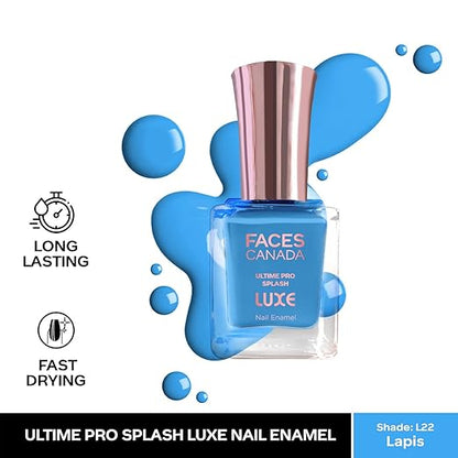 FACESCANADA Ultime Pro Splash Luxe Nail Enamel | Glossy Finish | Quick Drying | Long Lasting | High Shine | Chip Defiant | Even-Finish | Vegan | Non-Toxic | Ethanol-Free