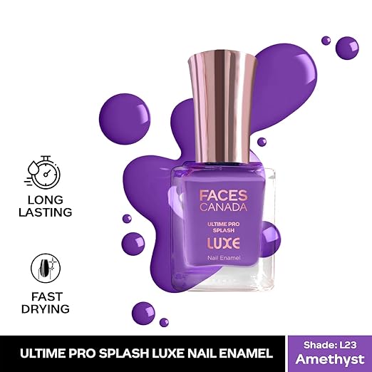 FACESCANADA Ultime Pro Splash Luxe Nail Enamel | Glossy Finish | Quick Drying | Long Lasting | High Shine | Chip Defiant | Even-Finish | Vegan | Non-Toxic | Ethanol-Free