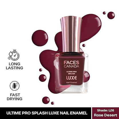 FACESCANADA Ultime Pro Splash Luxe Nail Enamel | Glossy Finish | Quick Drying | Long Lasting | High Shine | Chip Defiant | Even-Finish | Vegan | Non-Toxic | Ethanol-Free