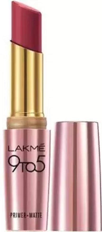 Lakme 9 To 5 Primer + Matte Lipstick, Matte Finish, Lightweight Lipstick, Lasts For 16Hrs, Nourishes Lips & Great For Daily Use, Burgundy Passion, 3.6g