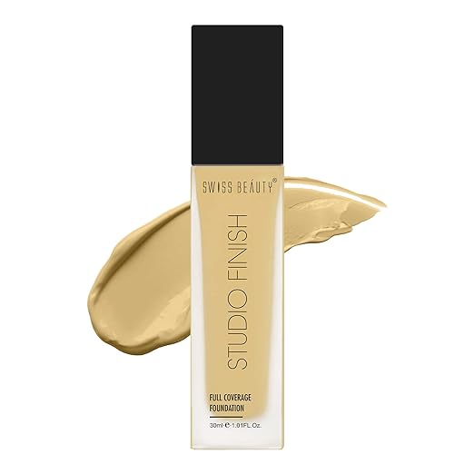 Swiss Beauty Studio Finish Full coverage Foundation, Face Makeup, Shade- Ivory Fair, 30ml