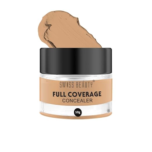 Swiss Beauty Full coverage Concealer, Face Makeup, Natural Glow, 10gm